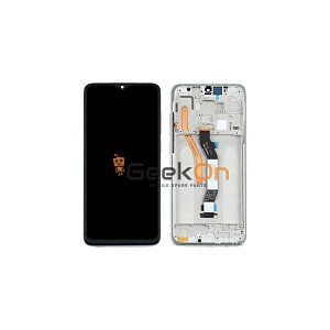 Συμβατή Οθόνη LCD και Μηχανισμός Αφής με Πλαίσιο για Xiaomi Redmi Note 8 Pro Λευκό