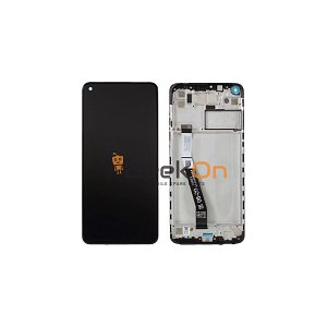 Συμβατή Οθόνη LCD και Μηχανισμός Αφής με Πλαίσιο για Xiaomi Redmi Note 9 / Redmi 10X Midnight Gray