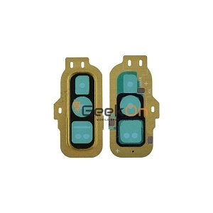 Τζαμάκι Κάμερας / Camera Glass Cover με πλαίσιο για Samsung Galaxy S10E G970 Κίτρινο