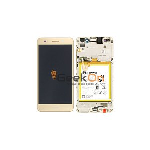 Γνήσια Οθόνη LCD και Μηχανισμός Αφής με Πλαίσιο και Μπαταρία για Huawei Y6 II 02350VUK Χρυσαφί (Service Pack)