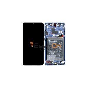 Γνήσια Οθόνη LCD και Μηχανισμός Αφής με Πλαίσιο και Μπαταρία για Huawei Mate 20 02352FQM Μπλε (Service Pack)