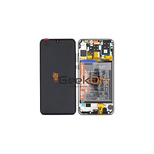 Γνήσια Οθόνη LCD και Μηχανισμός Αφής με Πλαίσιο και Μπαταρία για Huawei P30 Lite New Edition MAR-LX1B 02353FQB Pearl White (Service Pack)