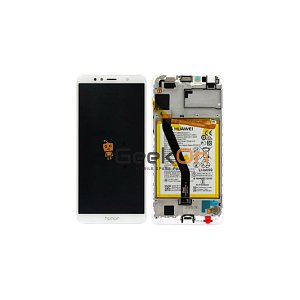 Γνήσια Οθόνη LCD και Μηχανισμός Αφής με Πλαίσιο και Μπαταρία για Huawei Honor 7A 02351WER Λευκό (Service Pack)