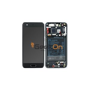 Γνήσια Οθόνη LCD και Μηχανισμός Αφής με Πλαίσιο και Μπαταρία για Huawei Honor 9 02351LGK Μαύρο (Service Pack)