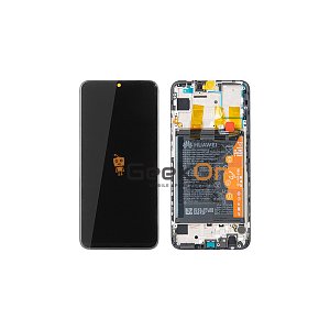 Γνήσια Οθόνη LCD και Μηχανισμός Αφής με Πλαίσιο και Μπαταρία για Huawei P Smart 2019 02352JEY Μαύρο (Service Pack)
