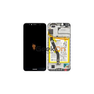 Γνήσια Οθόνη LCD και Μηχανισμός Αφής με Πλαίσιο και Μπαταρία για Huawei Y6 2018 02351WLJ Μαύρο (Service Pack)