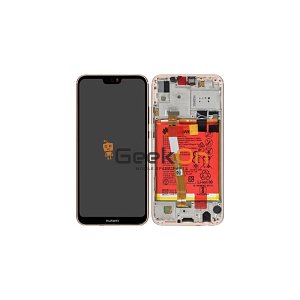 Γνήσια Οθόνη LCD και Μηχανισμός Αφής με Πλαίσιο και Μπαταρία για Huawei P20 Lite 02351VUW Ροζ (Service Pack)