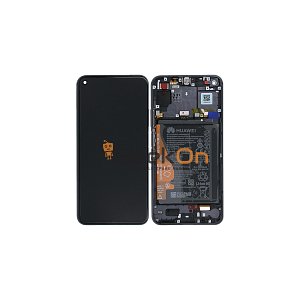 Γνήσια Οθόνη LCD και Μηχανισμός Αφής με Πλαίσιο και Μπαταρία για Huawei Nova 5T / Honor20 02352TMU Midnight Black (Service Pack)