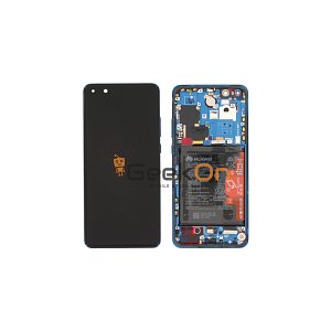 Γνήσια Οθόνη LCD και Μηχανισμός Αφής με Πλαίσιο και Μπαταρία για Huawei P40 Pro 02353PJJ Βlue (Service Pack)