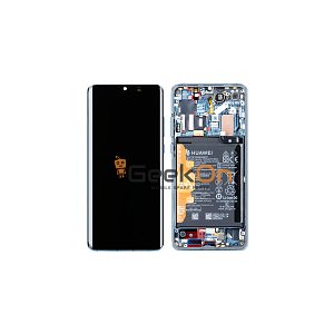 Γνήσια Οθόνη LCD και Μηχανισμός Αφής με Πλαίσιο και Μπαταρία για Huawei P30 Pro 02354NAP Aurora Blue (Service Pack)