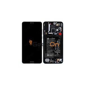 Γνήσια Οθόνη LCD και Μηχανισμός Αφής με Πλαίσιο και Μπαταρία για Huawei P20 Pro 02351WQK Μαύρο (Service Pack)