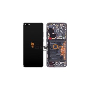 Γνήσια Οθόνη LCD και Μηχανισμός Αφής με Πλαίσιο και Μπαταρία για Huawei P40 Pro 02353PJM Μαύρο (Service Pack)