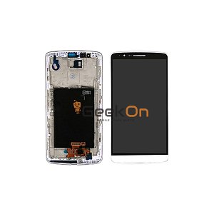 Οθόνη LCD και Μηχανισμός Αφης Με Πλαίσιο Για LG G3 Stylus D690 Λευκό