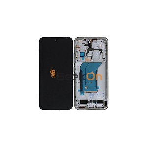 Γνήσια Οθόνη LCD και Μηχανισμός Αφής με Πλαίσιο για Xiaomi 14 5G 56000500N300 White (Service Pack)