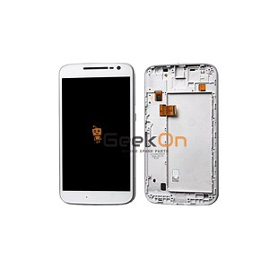 Οθόνη LCD και Μηχανισμός Αφης Με Πλαίσιο Για Motorola Moto G4 XT1622 Λεύκο