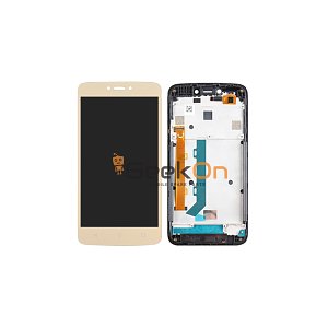 Οθόνη LCD και Μηχανισμός Αφής με Πλαίσιο για Motorola Moto C Plus Χρυσό
