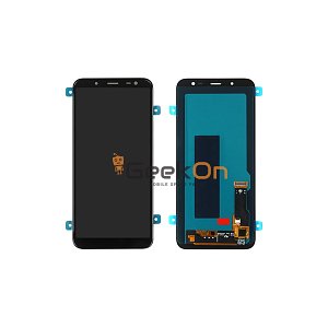 Refurbished Γνήσια Οθόνη LCD Και Μηχανισμός Αφής Με Πλαίσιο για Samsung Galaxy J6 2018 J600 GH97-21931A Black (Original panel)