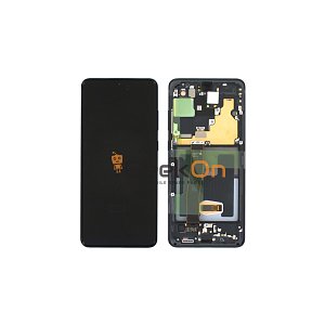 Refurbished Γνήσια Οθόνη LCD Και Μηχανισμός Αφής Με Πλαίσιο για Samsung Galaxy S20 Ultra 5G G988B GH82-26032A / 26033A Cosmic Black (Original panel)