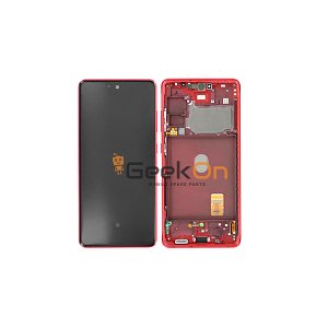 Γνήσια Οθόνη LCD και Μηχανισμός Αφής με Πλαίσιο για Samsung Galaxy S20 FE 5G G781B GH82-24214E Cloud Red (Service Pack)