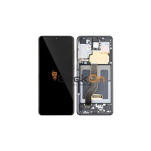 Γνήσια Οθόνη LCD και Μηχανισμός Αφής με Πλαίσιο για Samsung Galaxy Galaxy S20 Plus 4G / 5G G985F / G986B  GH82-22134A Cosmic Black (Service Pack)