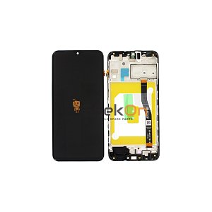 Γνήσια Οθόνη LCD και Μηχανισμός Αφής με Πλαίσιο για Samsung Galaxy M20 M205F GH82-18682A Μαύρο (Service Pack)