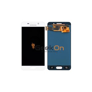 Γνήσια Οθόνη LCD Και Μηχανισμός Αφής για Samsung Galaxy A3 2016 A310F GH97-18249A Λευκό (Service Pack)