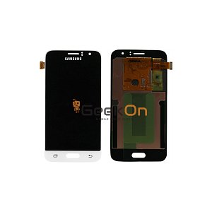 Γνήσια Οθόνη LCD Και Μηχανισμός Αφής για Samsung Galaxy J1 2016 SM-J120F GH97-18224A Λευκό (Service Pack)