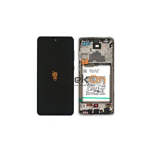 Γνήσια Οθόνη LCD Και Μηχανισμός Αφής Με Πλαίσιο Και Μπαταρία για Samsung Galaxy A725 A72 4G / A726 A72 5G GH82-25541D Λευκό (Service Pack)