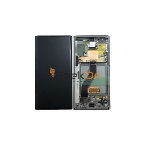 Γνήσια Οθόνη LCD και Μηχανισμός Αφής με Πλαίσιο για Samsung Galaxy Note 10 N970F GH82-20818C Ασημί (Service Pack)