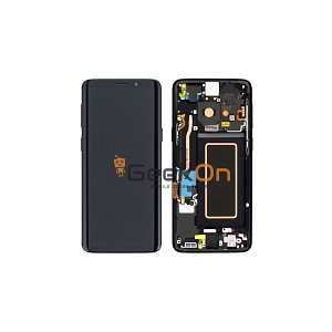 Γνήσια Οθόνη LCD Και Μηχανισμός Αφής με Πλαίσιο για Samsung Galaxy S9 G960F GH97-21696A Midnight Black (Service Pack)