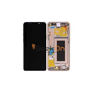 Γνήσια Οθόνη LCD και Μηχανισμός Αφής με Πλαίσιο για Samsung Galaxy S9 G960F GH97-21696E Χρυσό (Service Pack)