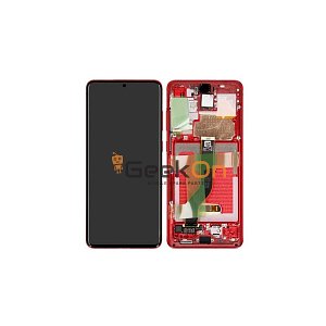 Γνήσια Οθόνη LCD και Μηχανισμός Αφής με Πλαίσιο για Samsung Galaxy S20 Plus 4G / 5G G985F / G986B GH82-22134G Κόκκινο (Service Pack)