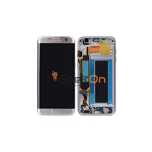 Γνήσια Οθόνη LCD Και Μηχανισμός Αφής Με Πλαίσιο για Samsung Galaxy S7 Edge G935 GH97-18533B Ασημί (Service Pack)