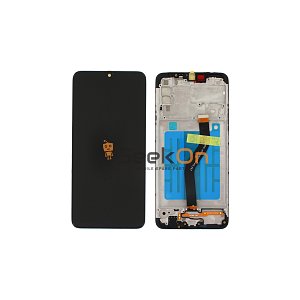 Γνήσια Οθόνη LCD Και Μηχανισμός Αφής Με Πλαίσιο για Samsung Galaxy A20s A207F GH81-17774A Μαύρο (Service Pack)
