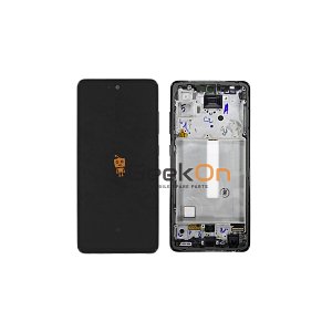 Γνήσια Οθόνη LCD και Μηχανισμός Αφής με Πλαίσιο για Samsung Galaxy A52 4G A525 / A52 5G A526 GH82-25524A Μαύρο (Service Pack)