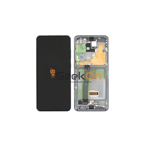 Γνήσια Οθόνη LCD και Μηχανισμός Αφής Με Πλαίσιο για Samsung Galaxy S20 Ultra 5G G988 GH82-26032B Γκρι (Service Pack)