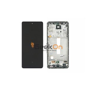 Γνήσια Οθόνη LCD και Μηχανισμός Αφής Με Πλαίσιο για Samsung Galaxy A52 4G A525 / A52 5G A526 GH82-25524D Λευκό (Service Pack)