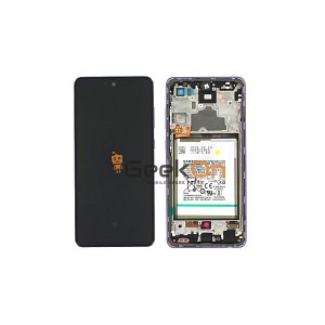 Γνήσια Οθόνη LCD και Μηχανισμός Αφής με Πλαίσιο και Μπαταρία για Samsung A725 Galaxy A72 4G / A726 A72 5G  GH82-25541C Violet (Service Pack)