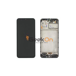 Γνήσια Οθόνη LCD και Μηχανισμός Αφής με Πλαίσιο για Samsung Galaxy M21 2019 M215 GH82-22509A Μαύρο (Service Pack)