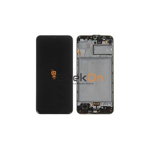 Γνήσια Οθόνη LCD και Μηχανισμός Αφής με Πλαίσιο για Samsung Galaxy M31 M315 GH82-22405A Μαύρο (Service Pack)