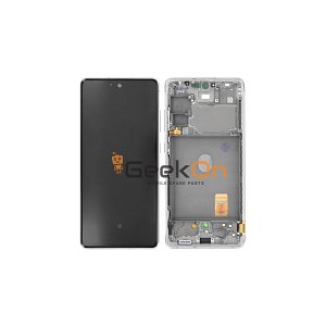 Γνήσια Οθόνη LCD και Μηχανισμός Αφής Με Πλαίσιο για Samsung Galaxy S20 FE 5G G781 GH82-24214B Cloud White (Service Pack)