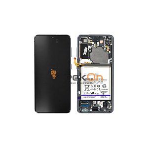 Γνήσια Οθόνη LCD και Μηχανισμός Αφής με Πλαίσιο για Samsung Galaxy S21 5G G991B GH82-24544A Phantom Grey (Service Pack)