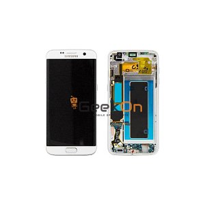 Γνήσια Οθόνη LCD Και Μηχανισμός Αφής Με Πλαίσιο Samsung Galaxy S7 Edge G935 GH97-18533D Λευκό (Service Pack)