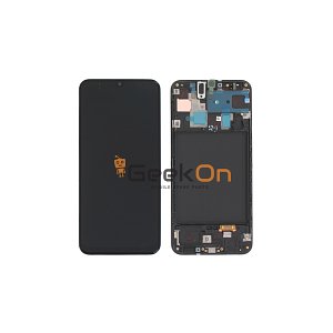 Γνήσια Οθόνη LCD και Μηχανισμός Αφής με Πλαίσιο για Samsung Galaxy A30 A305F / GH82-19725A Μαύρο (Service Pack)