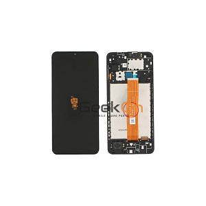 Γνήσια Οθόνη LCD και Μηχανισμός Αφής με Πλαίσιο για Samsung Galaxy A12 A125 (Έκδοση Πλακέτας SM-A125F) GH82-24490A Μαύρο (Service Pack)