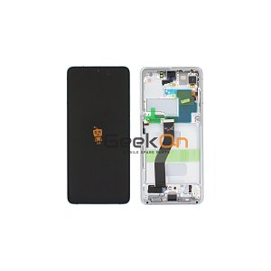 Γνήσια Οθόνη LCD και Μηχανισμός Αφής με Πλαίσιο για Samsung Galaxy για Samsung Galaxy S21 Ultra 5G G998 GH82-26035B / GH82-26036B Phantom Silver (Service Pack)