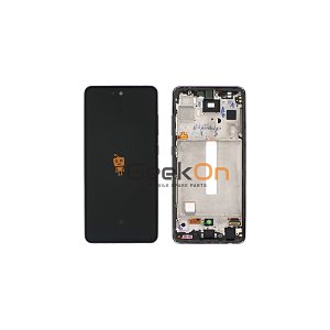 Γνήσια Οθόνη LCD και Μηχανισμός Αφής με Πλαίσιο για Samsung Galaxy A52s 5G A528 / GH82-26861C / GH82-26863C Awesome Purple (Service Pack)