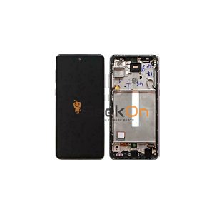 Γνήσια Οθόνη LCD και Μηχανισμός Αφής με Πλαίσιο για Samsung Galaxy A52s 5G A528 / GH82-26861D / GH82-26863D Awesome White (Service Pack)