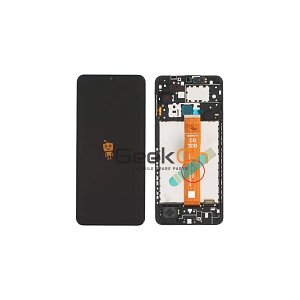 Γνήσια Οθόνη LCD και Μηχανισμός Αφής με Πλαίσιο για Samsung Galaxy A12 Nacho A127F (Έκδοση πλακέτας A127F) GH82-26485A Μαύρο (Service Pack)