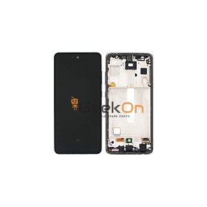 Γνήσια Οθόνη LCD και Μηχανισμός Αφής με Πλαίσιο για Samsung Galaxy A52s 5G A528 GH82-26861A Μαύρο (Service Pack)